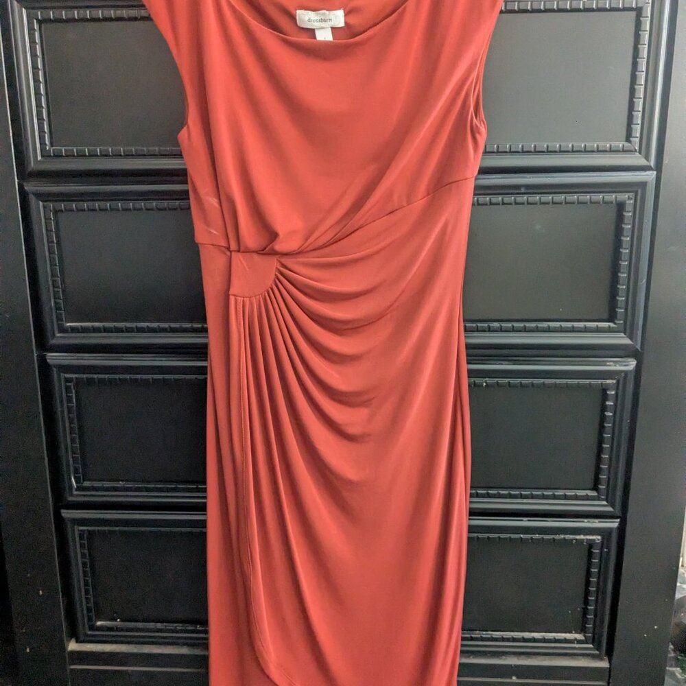 Dress Barn Burnt Orange Size 4 Classy Knee Length Sleeveless dress